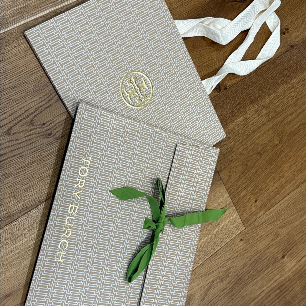 Tory Burch Patterned Box with Green Ribbon